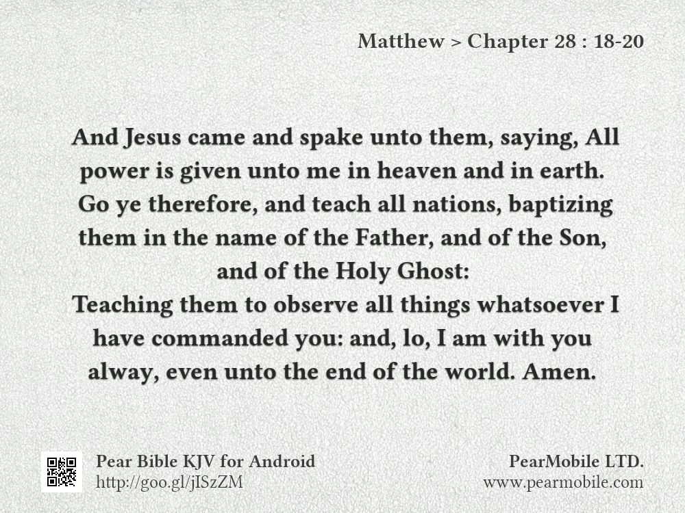Matthew, Chapter 28:18-20